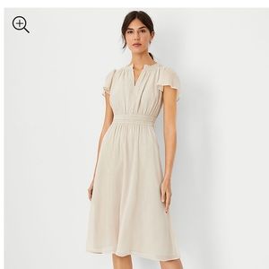 Tall Metallic Stripe Flutter Sleeve; size 16